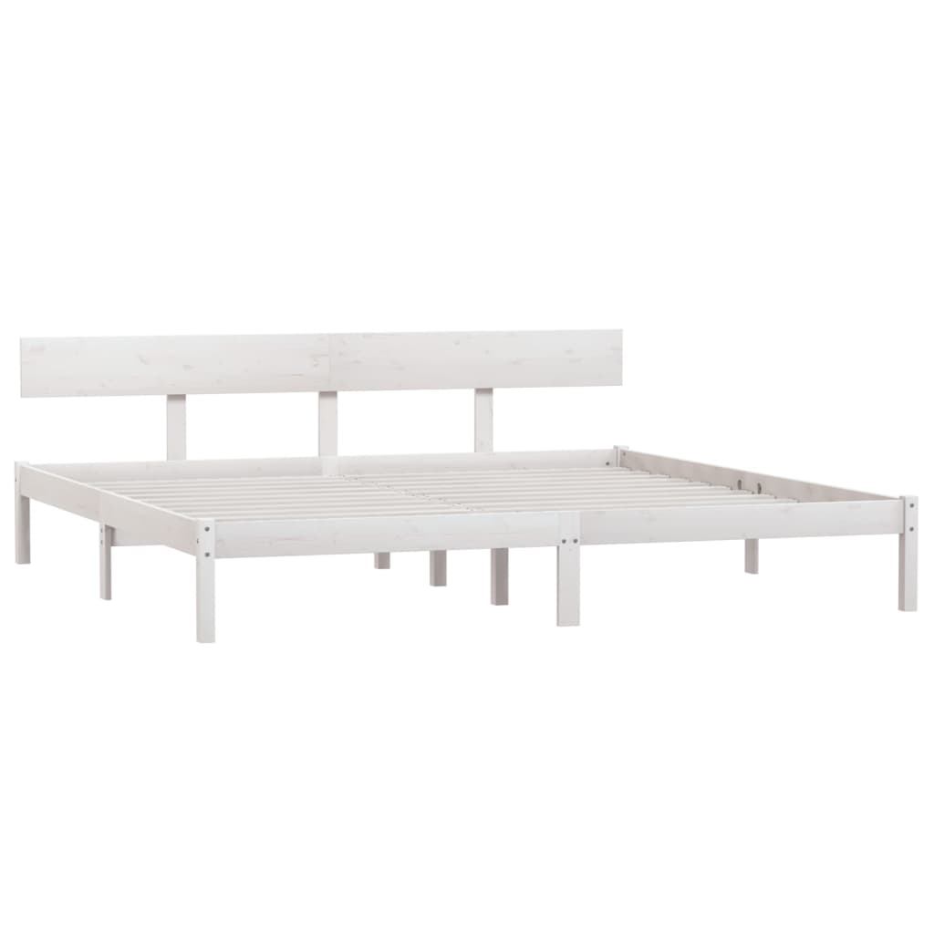 Sengeramme hvit heltre furu 200x200 cm