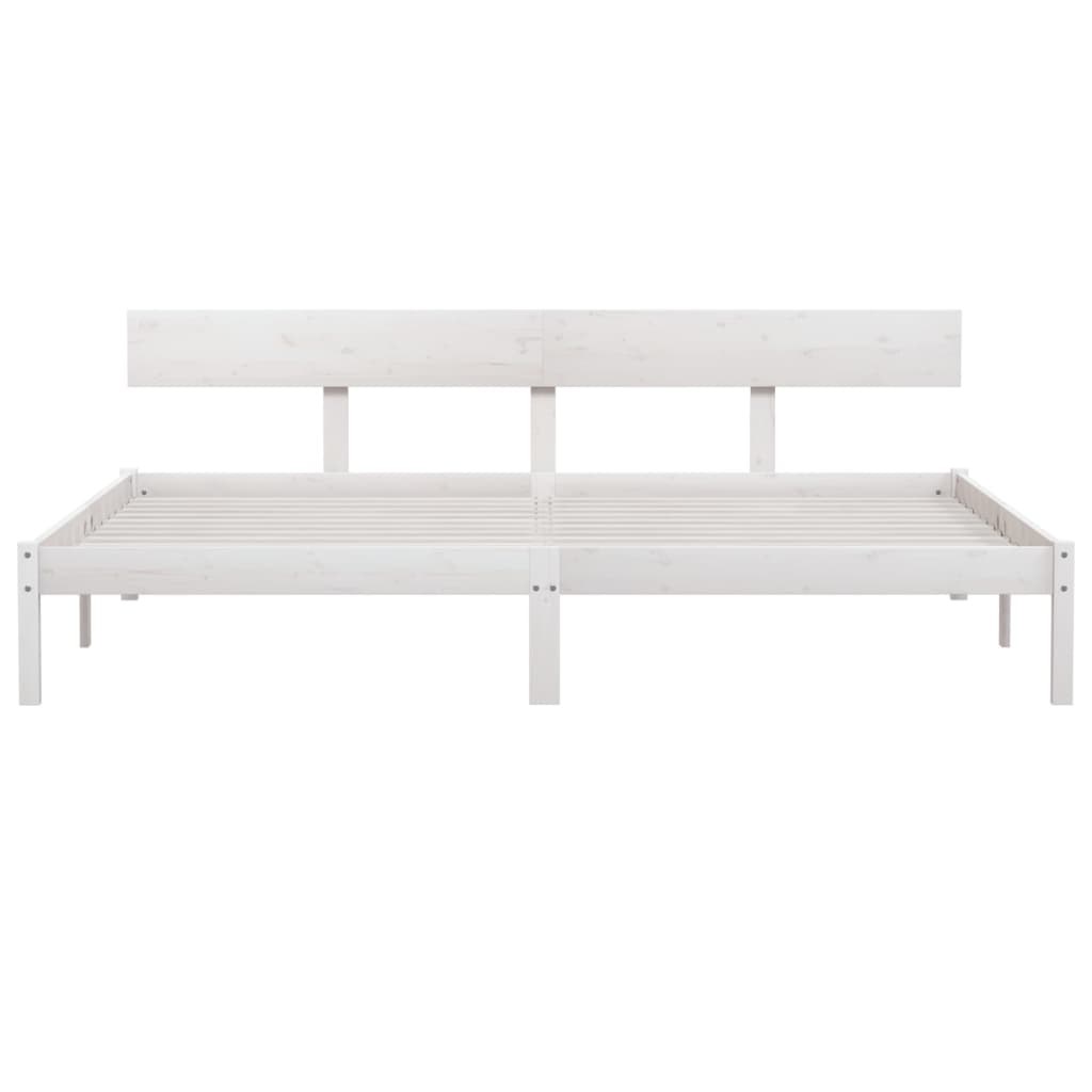 Sengeramme hvit heltre furu 200x200 cm
