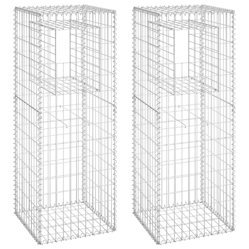 Gabionstolper 2 stk 50x50x140 cm jern