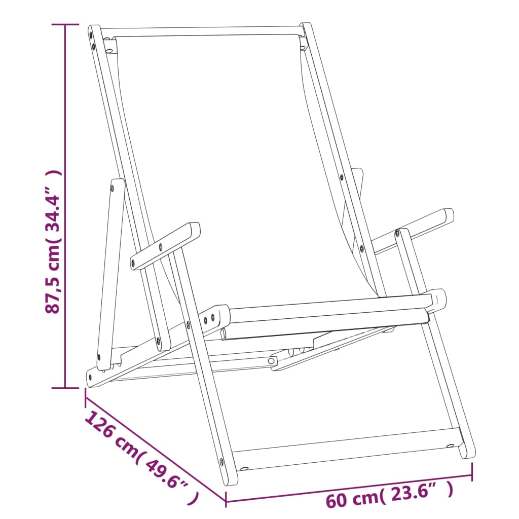 Sammenleggbar strandstol heltre teak kremhvit