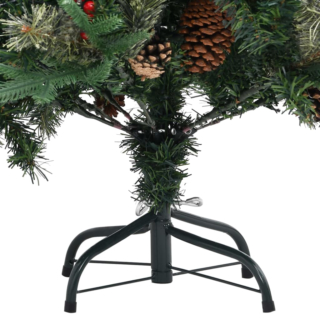 Juletre med kongler grønn 195 cm PVC og PE