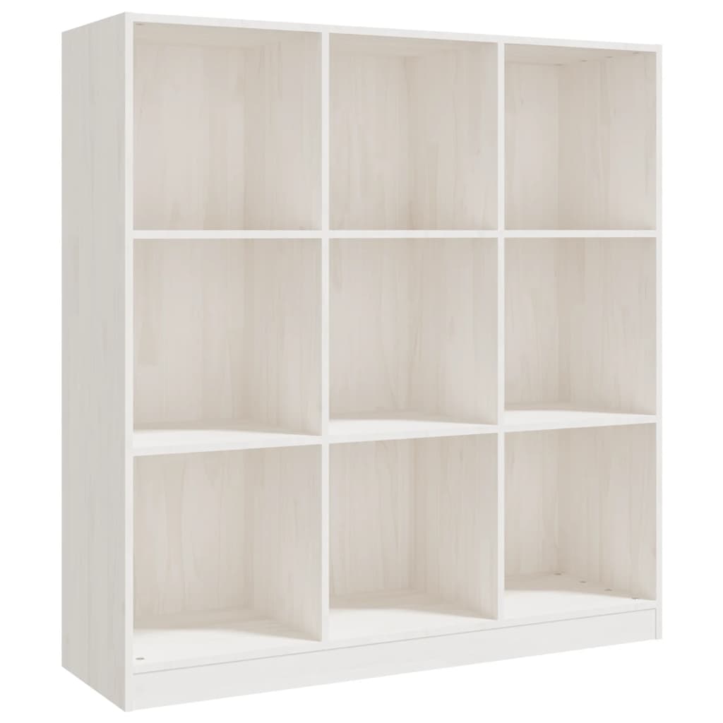 Bokhylle/romdeler hvit 104x33,5x110 cm heltre furu