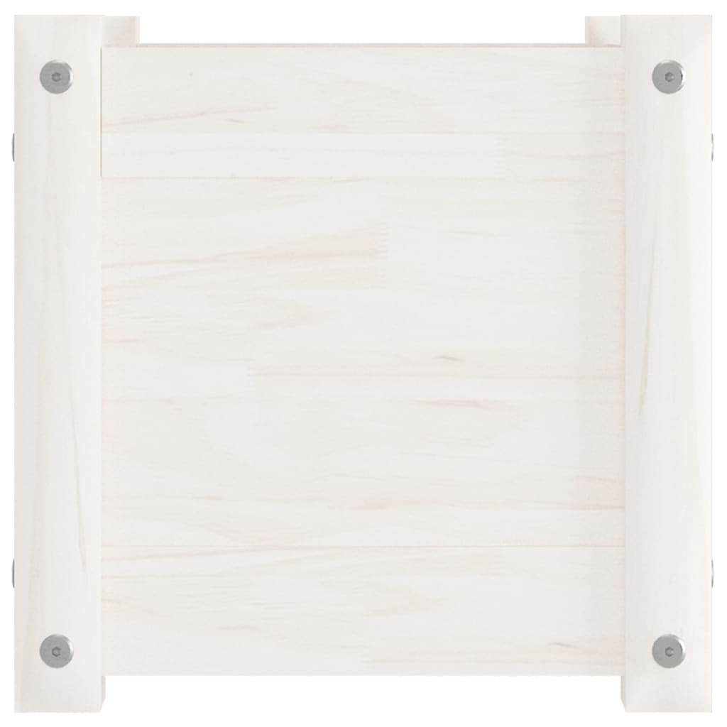 Plantekasse hvit 31x31x31 cm heltre furu