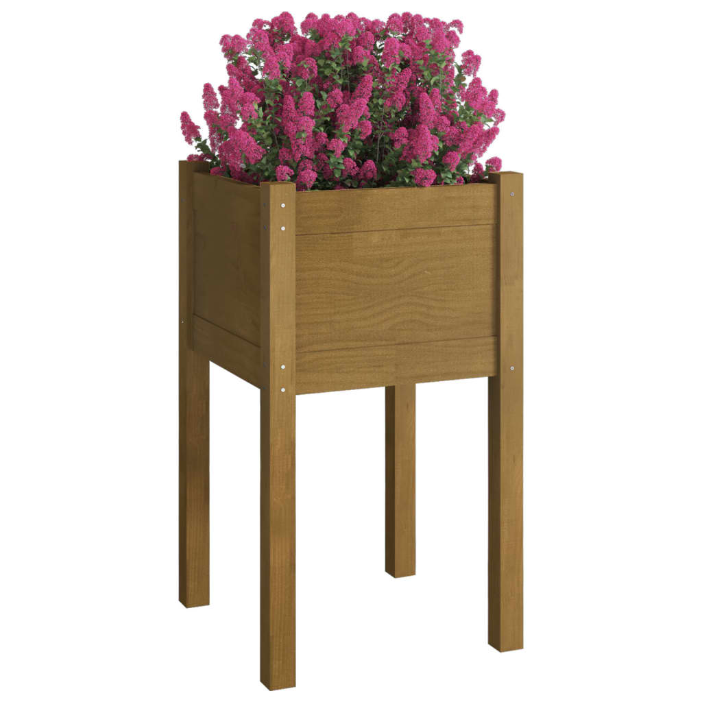 Plantekasse honningbrun 40x40x70 cm heltre furu