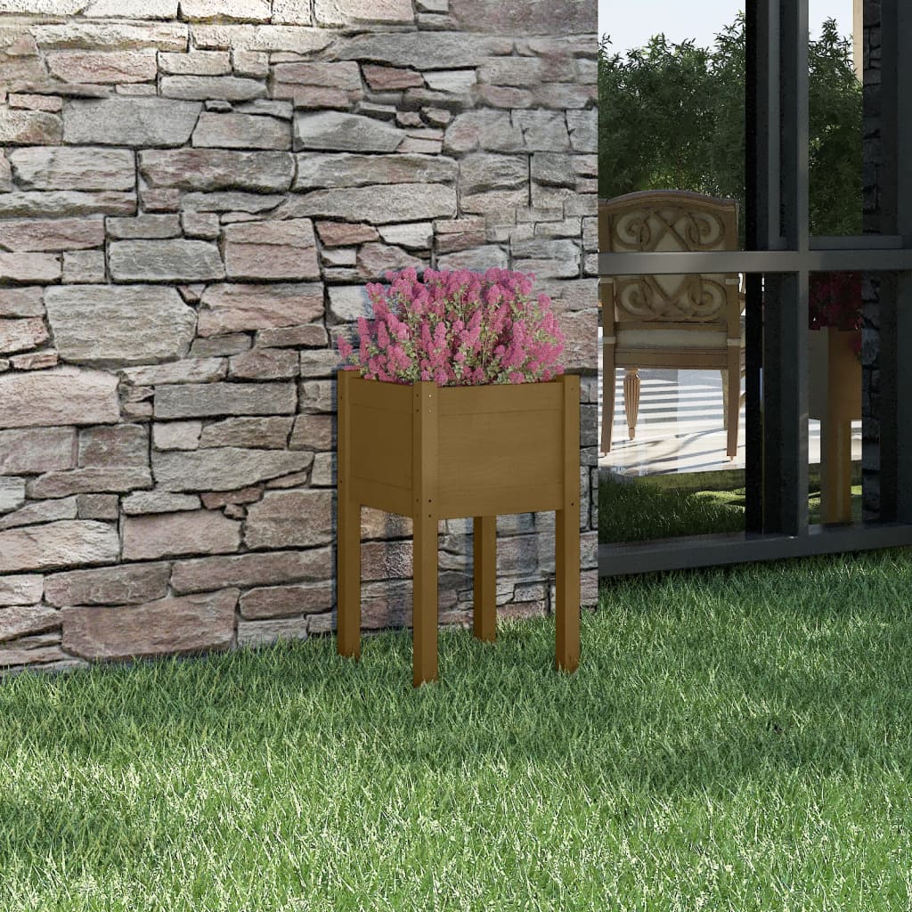Plantekasse honningbrun 40x40x70 cm heltre furu