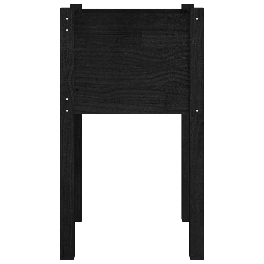 Plantekasser 2 stk 40x40x70 cm heltre furu svart