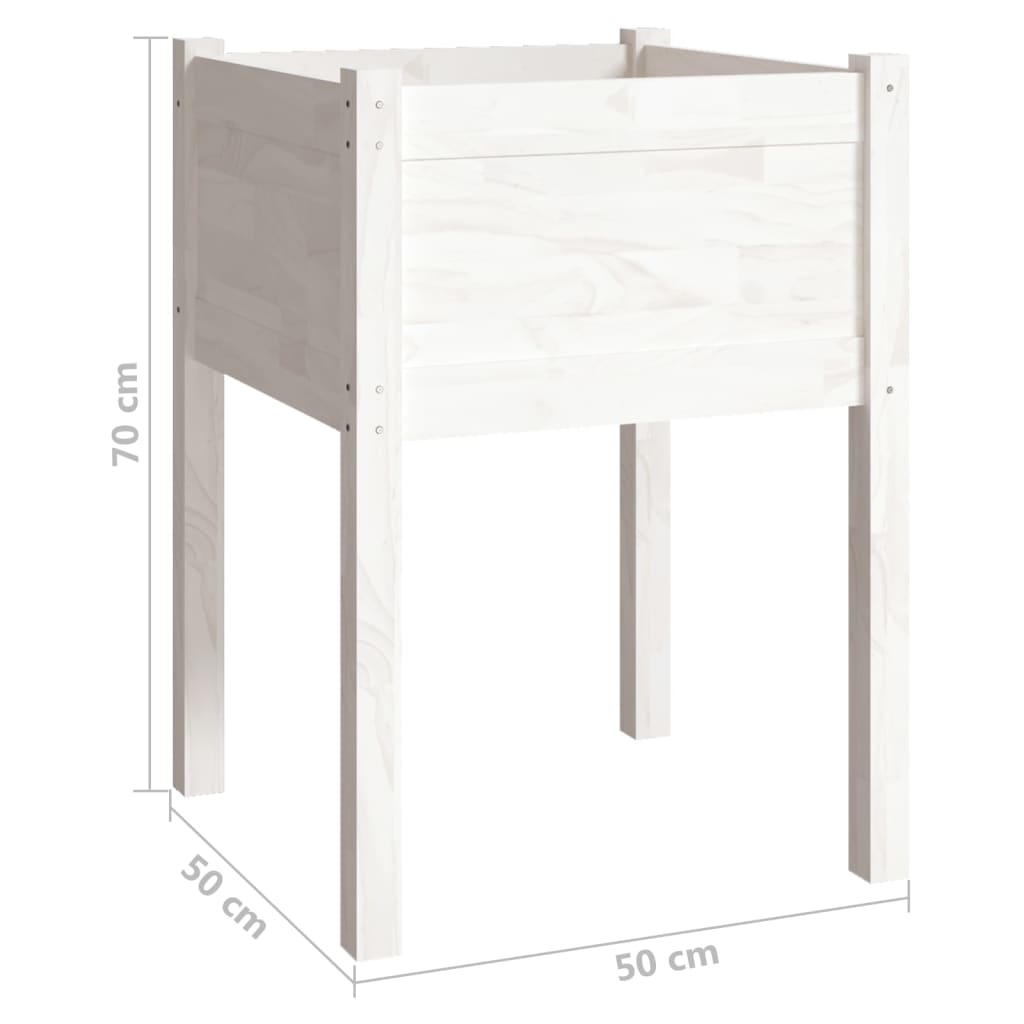 Plantekasse hvit 50x50x70 cm heltre furu