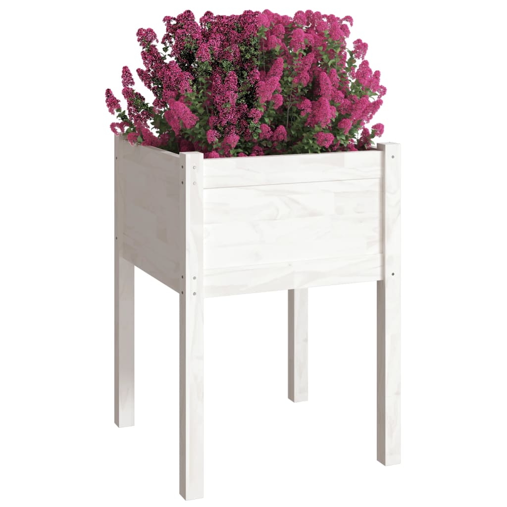 Plantekasser 2 stk hvit 50x50x70 cm heltre furu