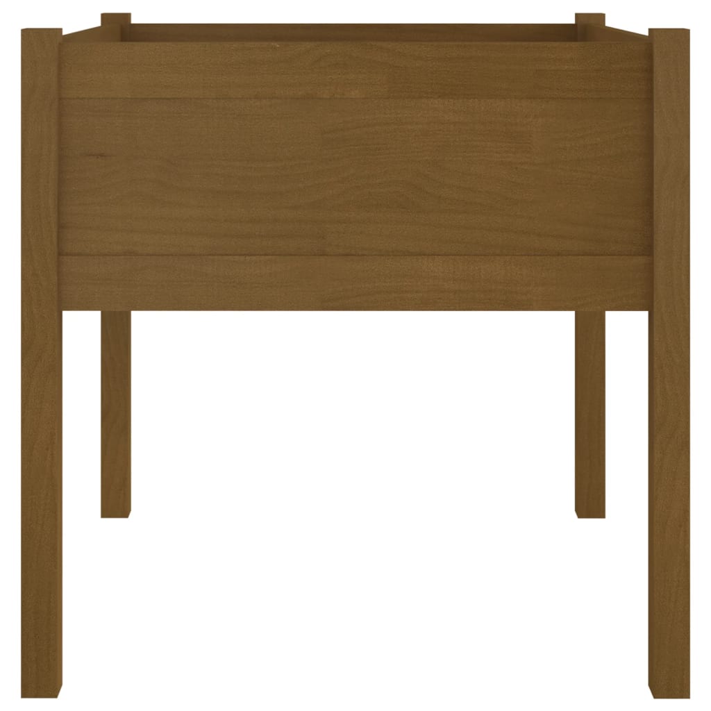 Plantekasse honningbrun 70x70x70 cm heltre furu