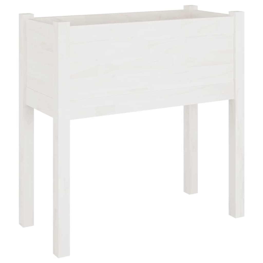 Plantekasser 2 stk hvit 70x31x70 cm heltre furu
