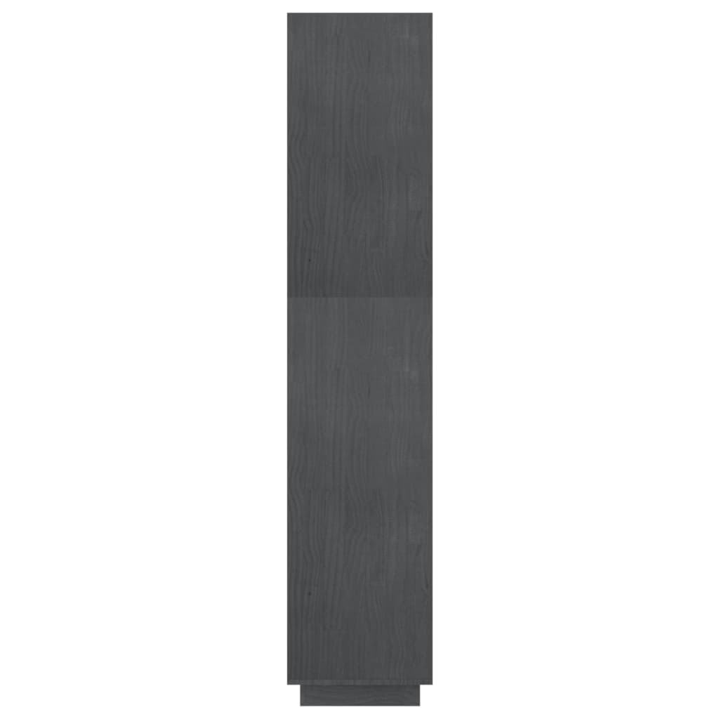 Bokhylle/romdeler grå 60x35x167 cm heltre furu