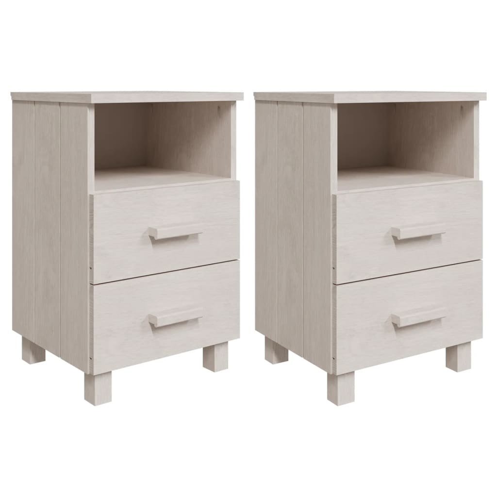 Nattbord HAMAR 2 stk hvit 40x35x62 cm heltre