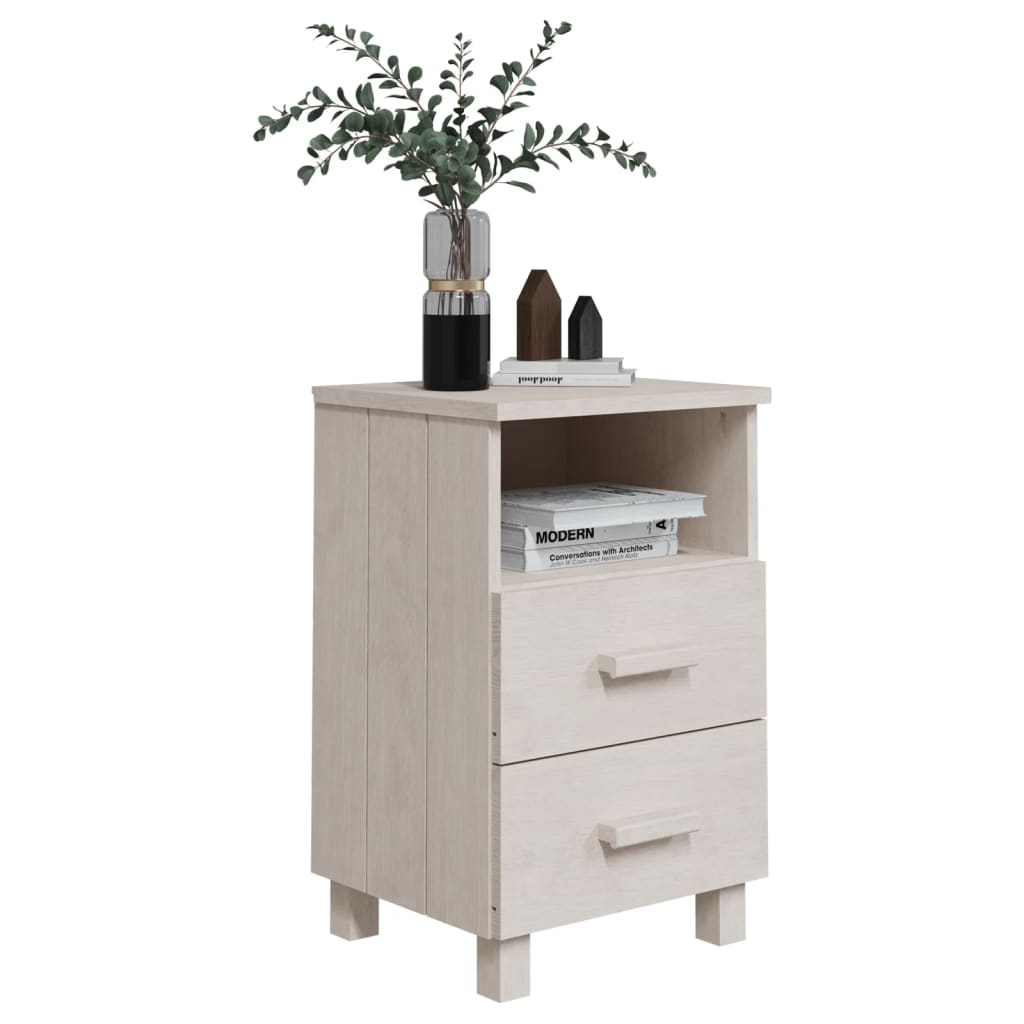 Nattbord HAMAR 2 stk hvit 40x35x62 cm heltre