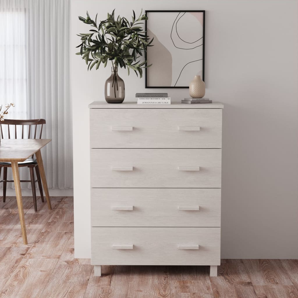 Skjenk HAMAR hvit 79x40x103,5 cm heltre furu