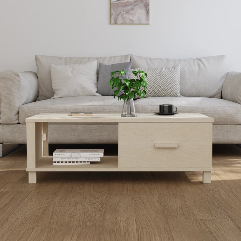 Salongbord HAMAR honningbrun 100x55x35 cm heltre furu