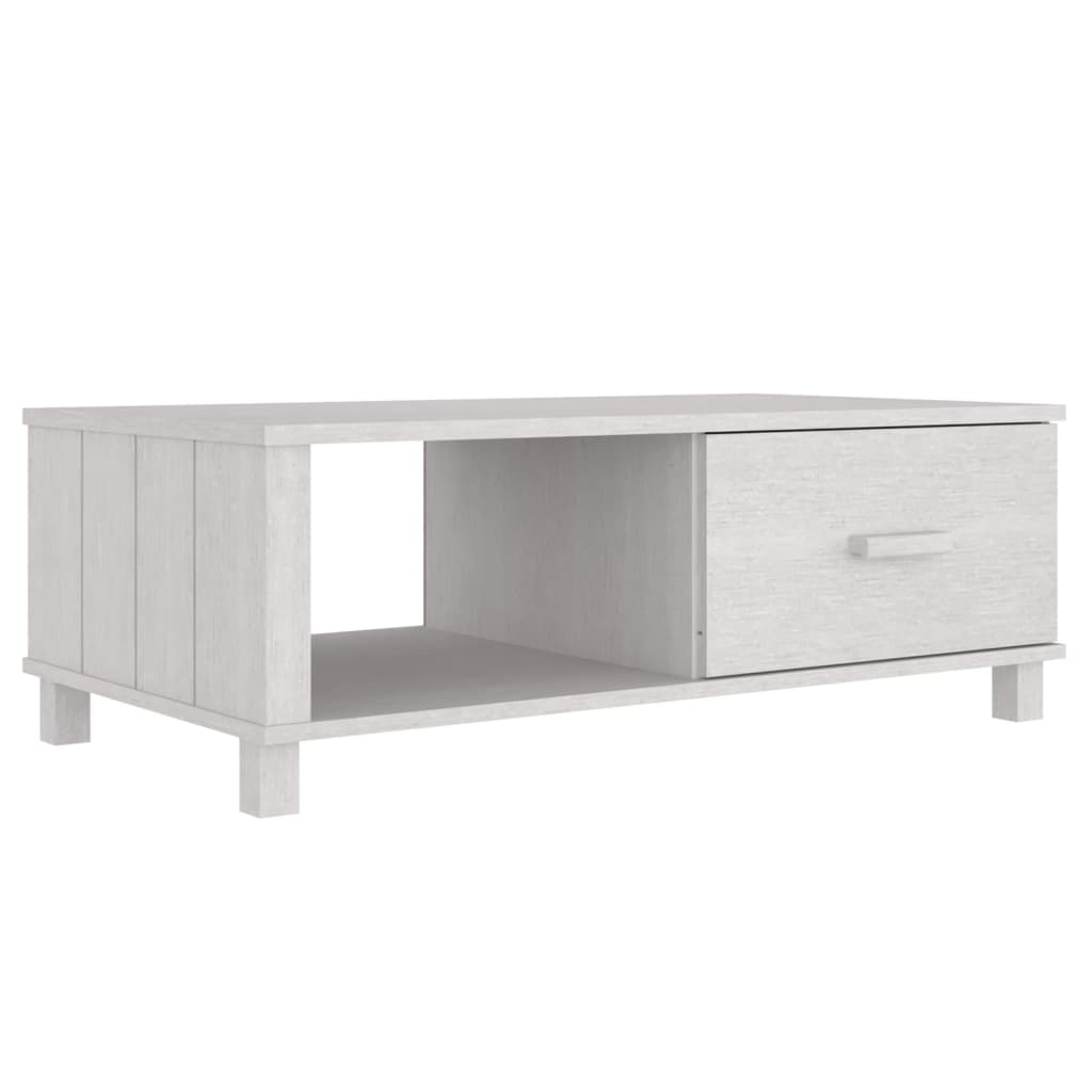 Salongbord HAMAR hvit 100x55x35 cm heltre furu