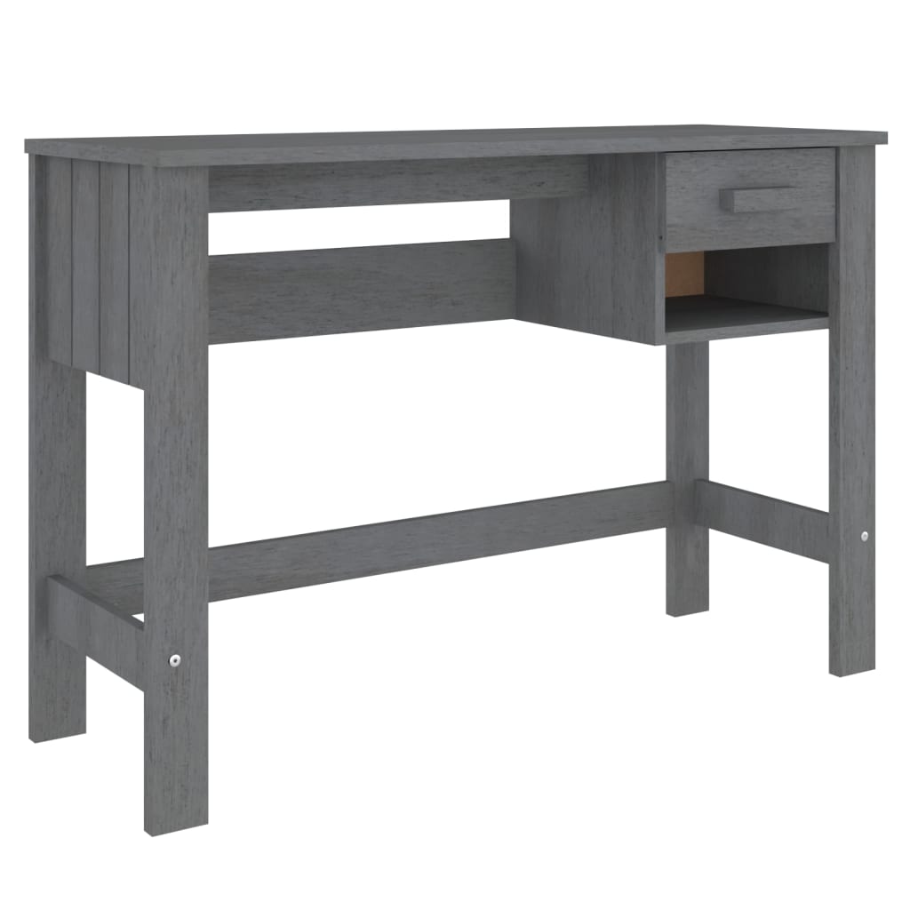 Skrivebord HAMAR mørkegrå 110x40x75 cm heltre furu