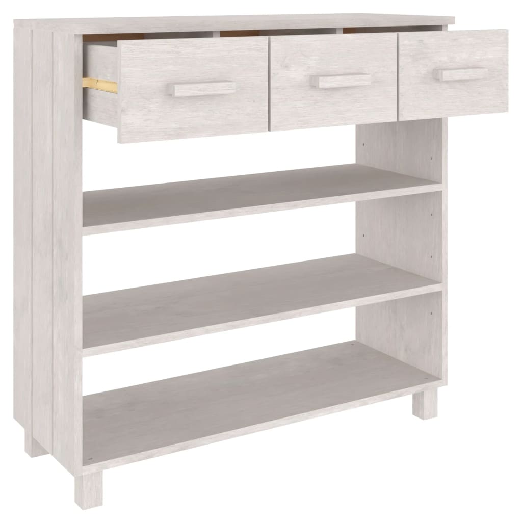 Salongbord HAMAR hvit 90x35x90 cm heltre furu