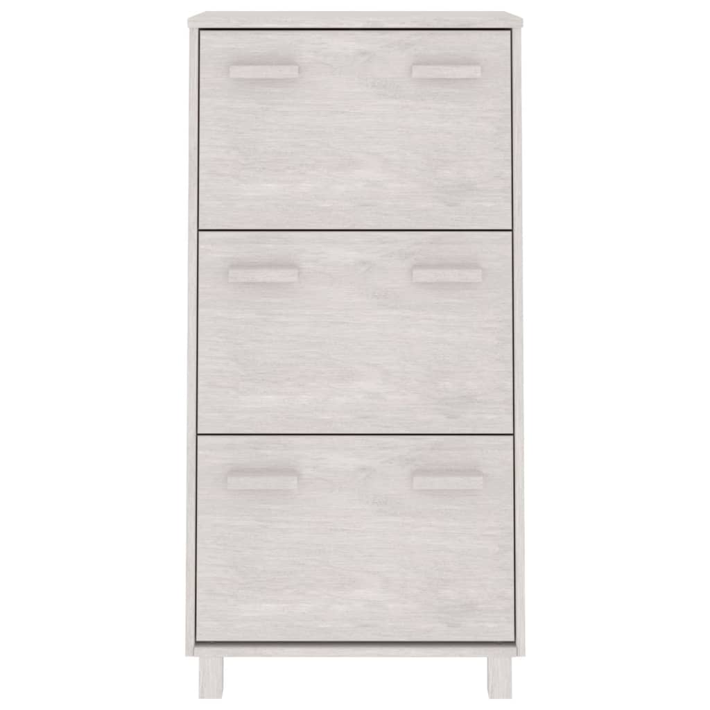 Skoskap HAMAR hvit 59,5x35x117 cm heltre furu