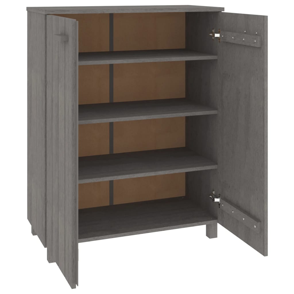 Skoskap HAMAR lysegrå 85x40x108 cm heltre furu