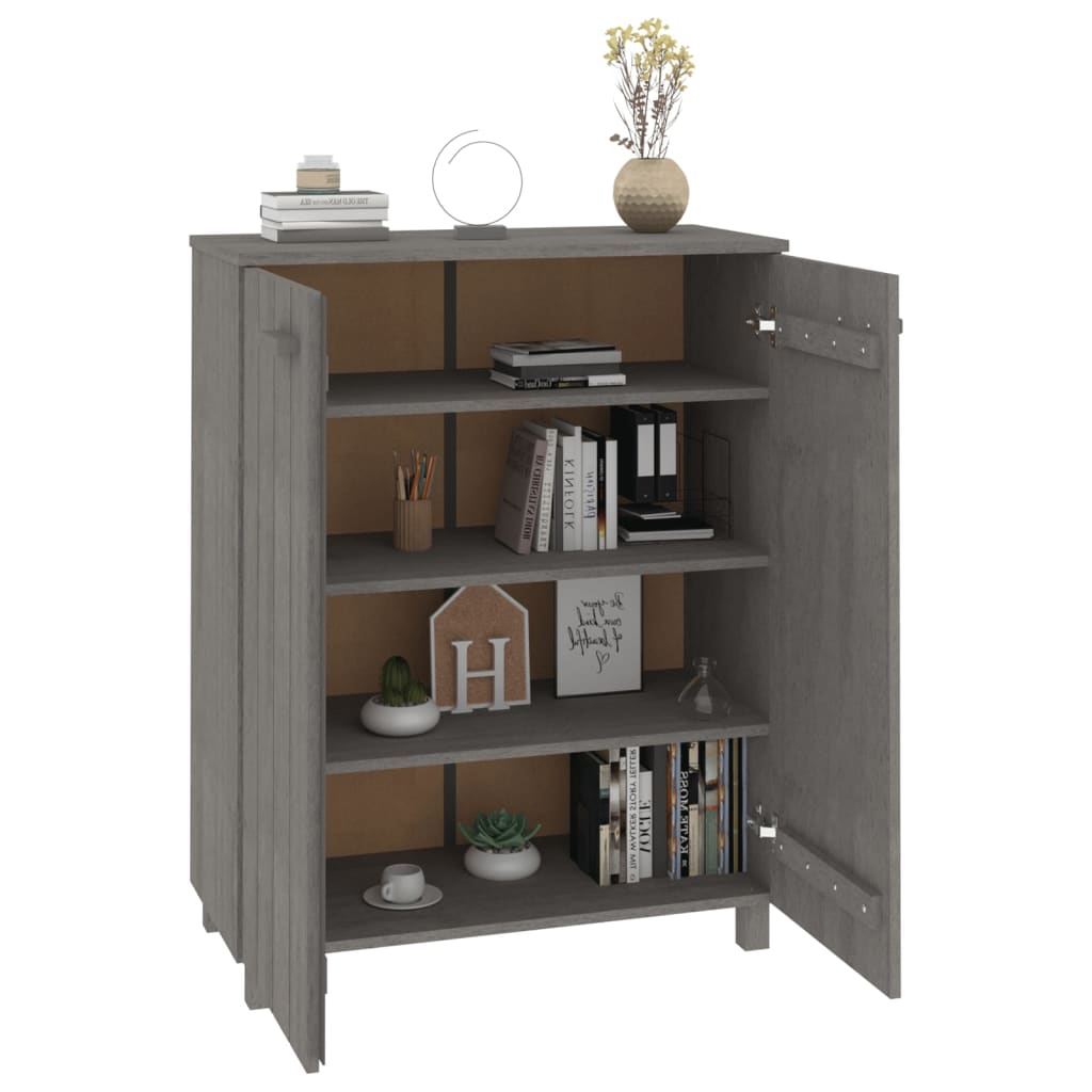 Skoskap HAMAR lysegrå 85x40x108 cm heltre furu