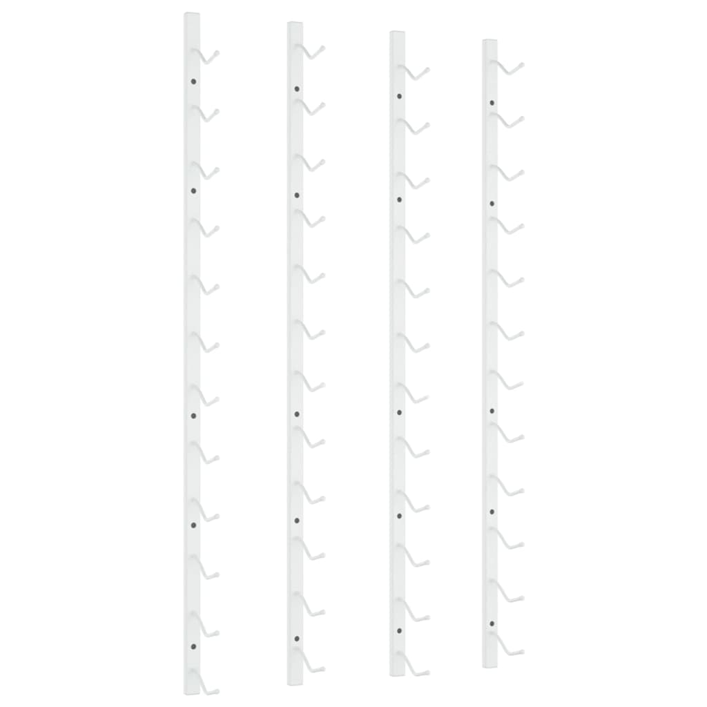 Veggmontert vinstativ for 12 flasker 2stk hvit jern