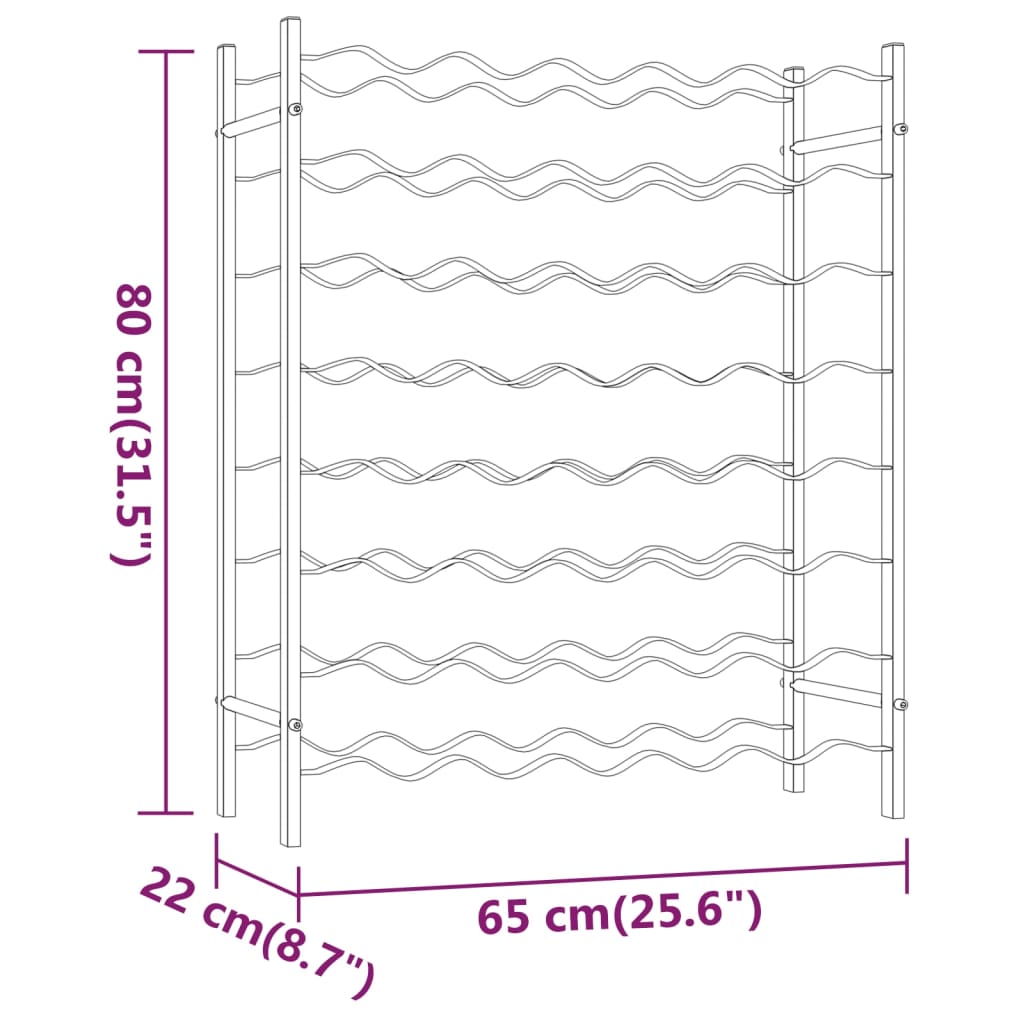 Vinstativ for 48 flasker metall hvit