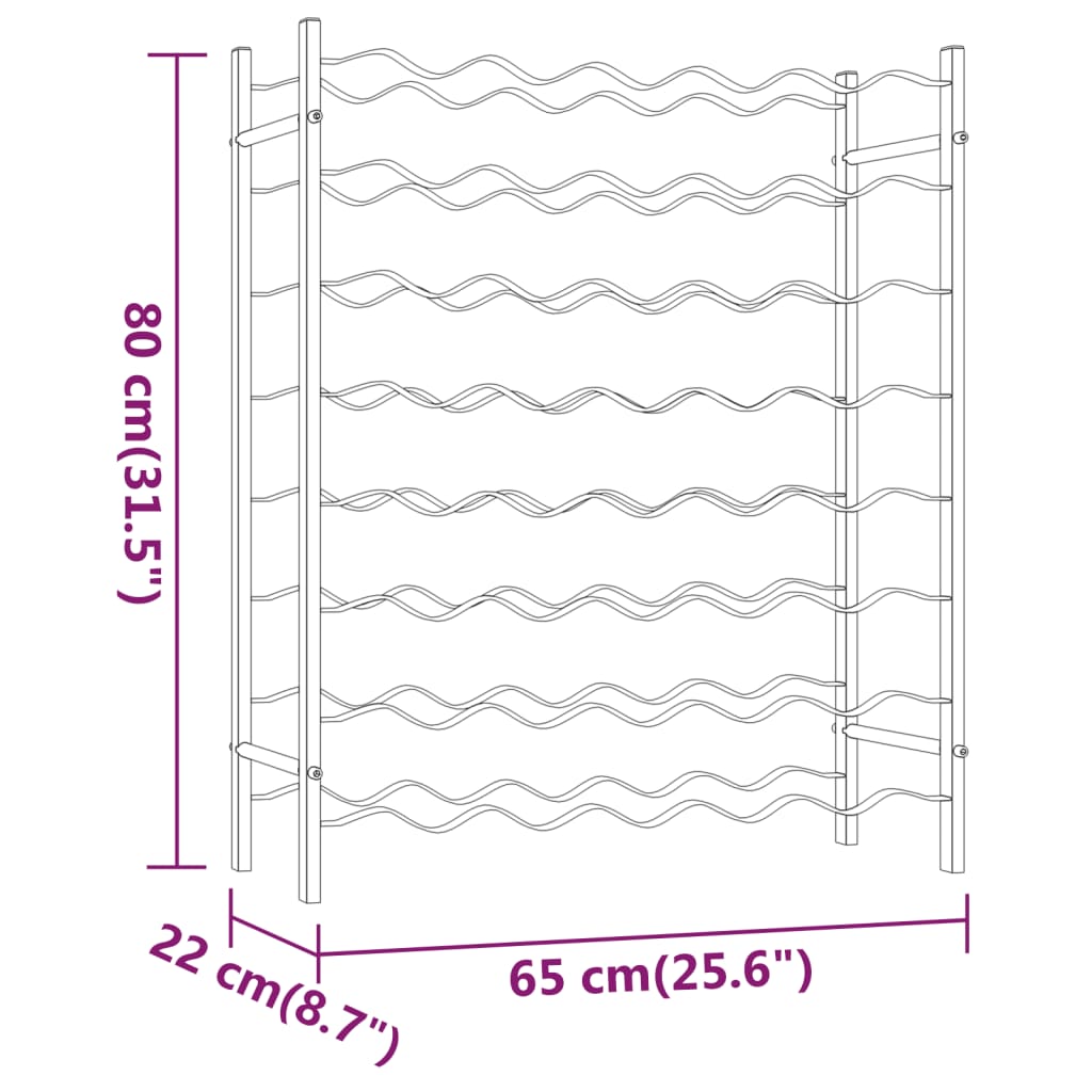 Vinstativ for 48 flasker metall gull