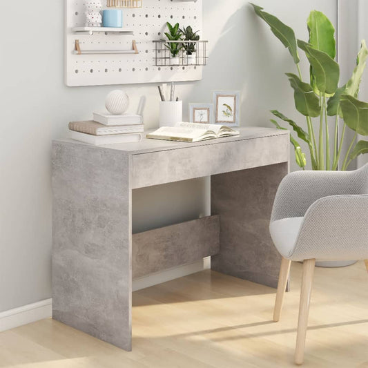 Skrivebord betonggrå 101x50x76,5 cm konstruert tre