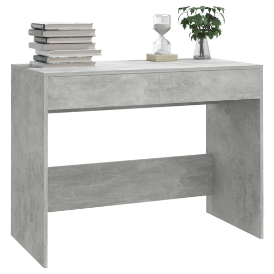 Skrivebord betonggrå 101x50x76,5 cm konstruert tre