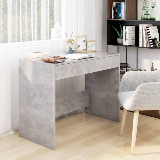 Skrivebord betonggrå 101x50x76,5 cm konstruert tre