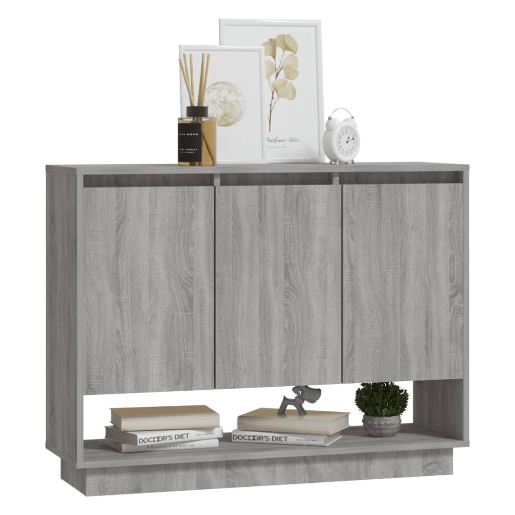 Skjenk grå sonoma eik 97x31x75 cm konstruert tre