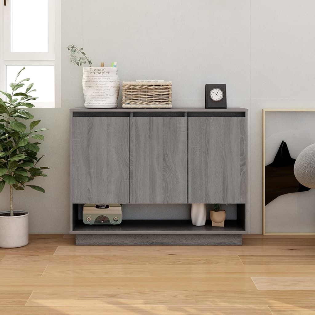 Skjenk grå sonoma eik 97x31x75 cm konstruert tre