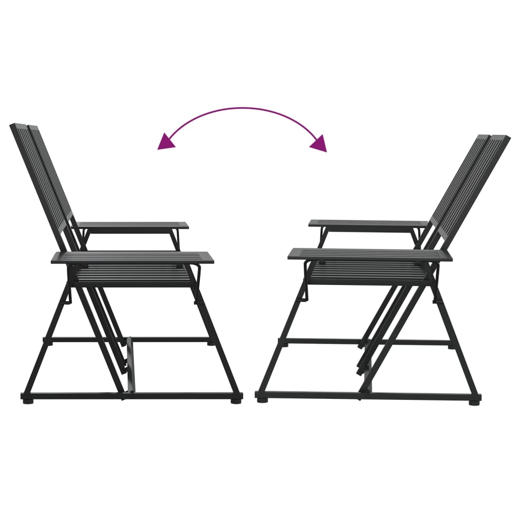 Hagebenk 2 seter 165 cm svart stål