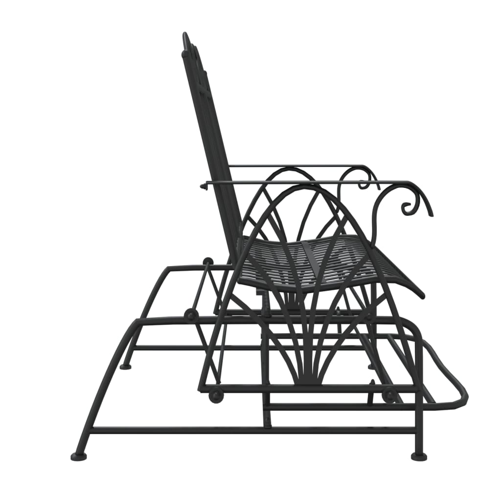 Gyngebenk 2 seter 114 cm svart stål