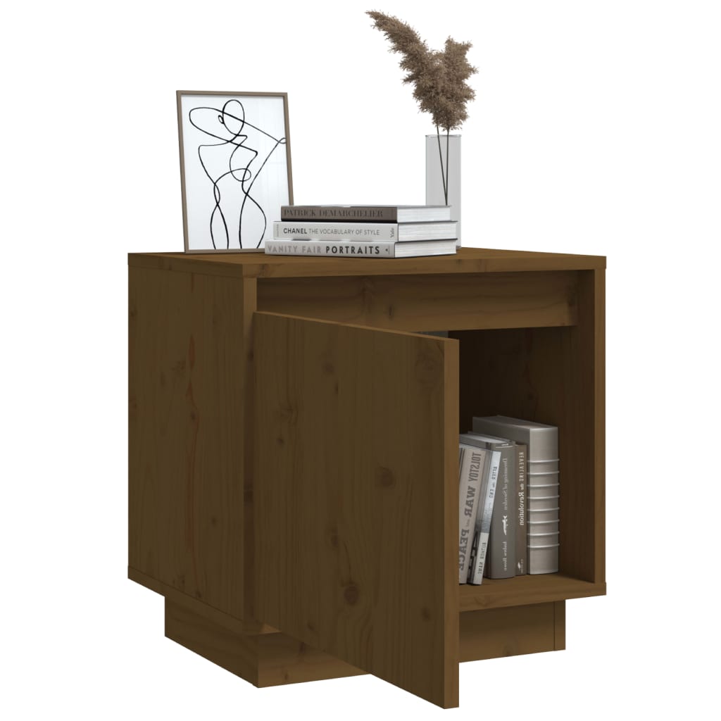 Nattbord 2 stk honningbrun 40x30x40 cm heltre furu