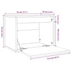 Veggskap hvit 45x30x35 cm heltre furu