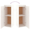Veggskap 2 stk hvit 30x30x80 cm heltre furu