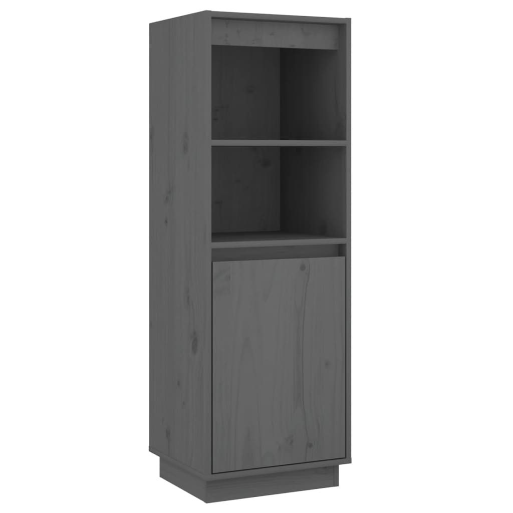 Highboard grå 37x34x110 cm heltre furu