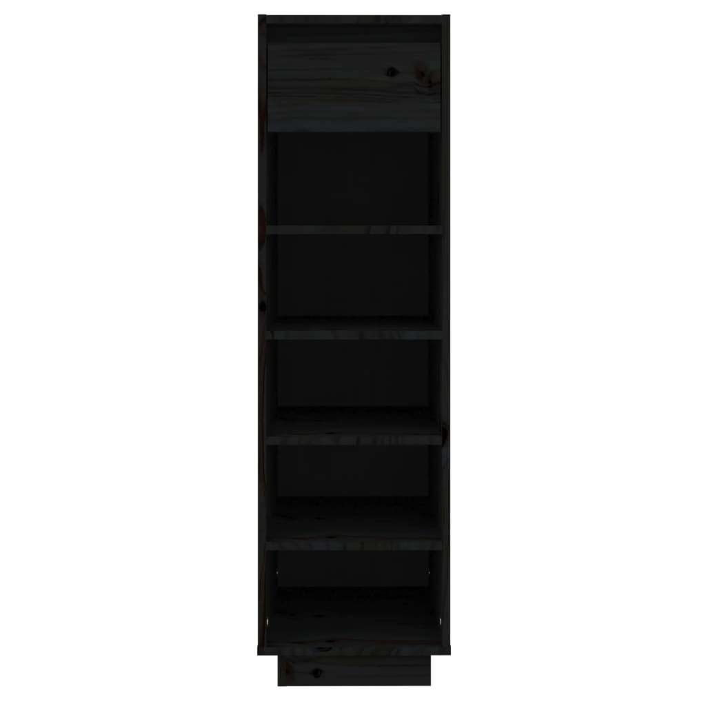 Skoskap svart 34x30x105 cm heltre furu
