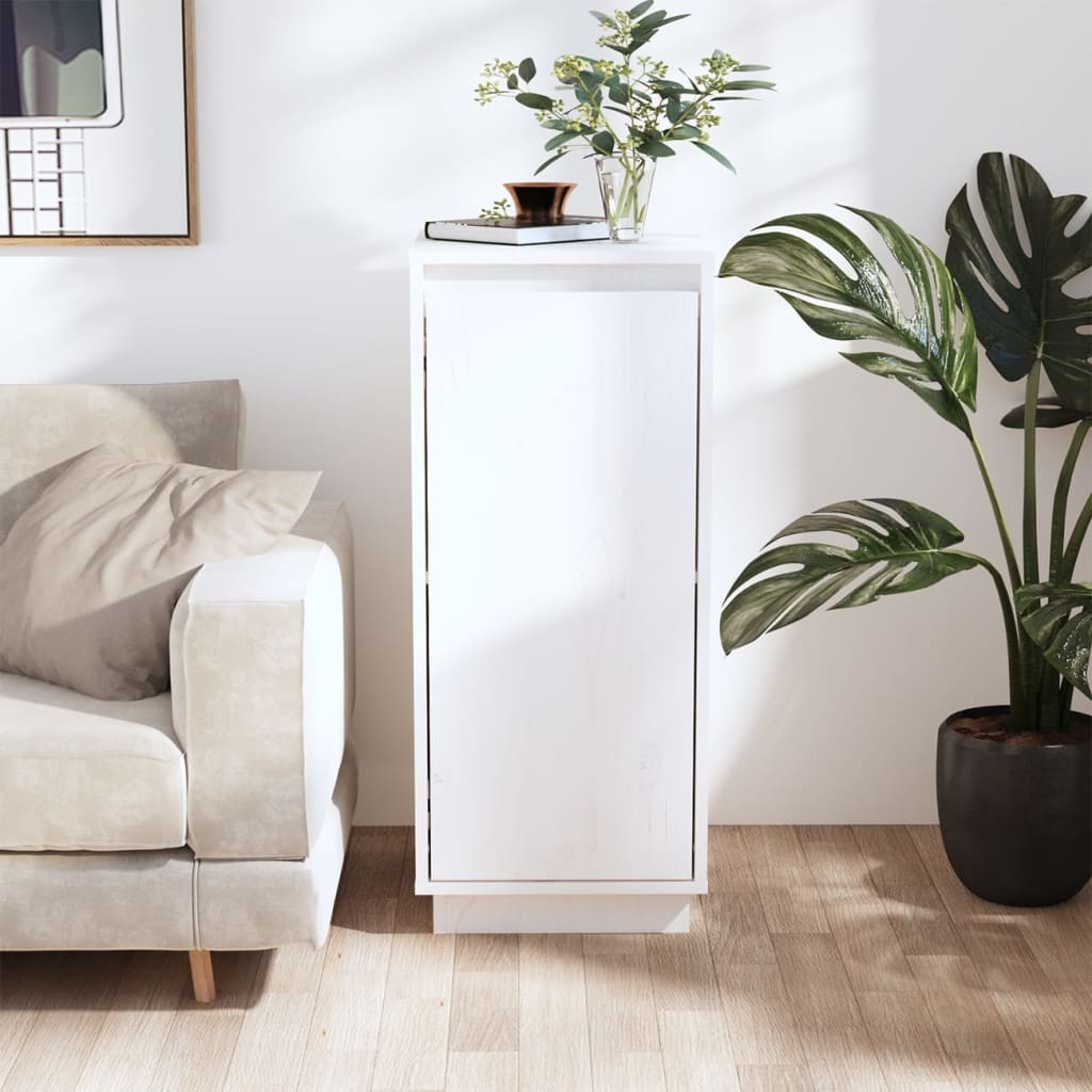Skjenk hvit 31,5x34x75 cm heltre furu