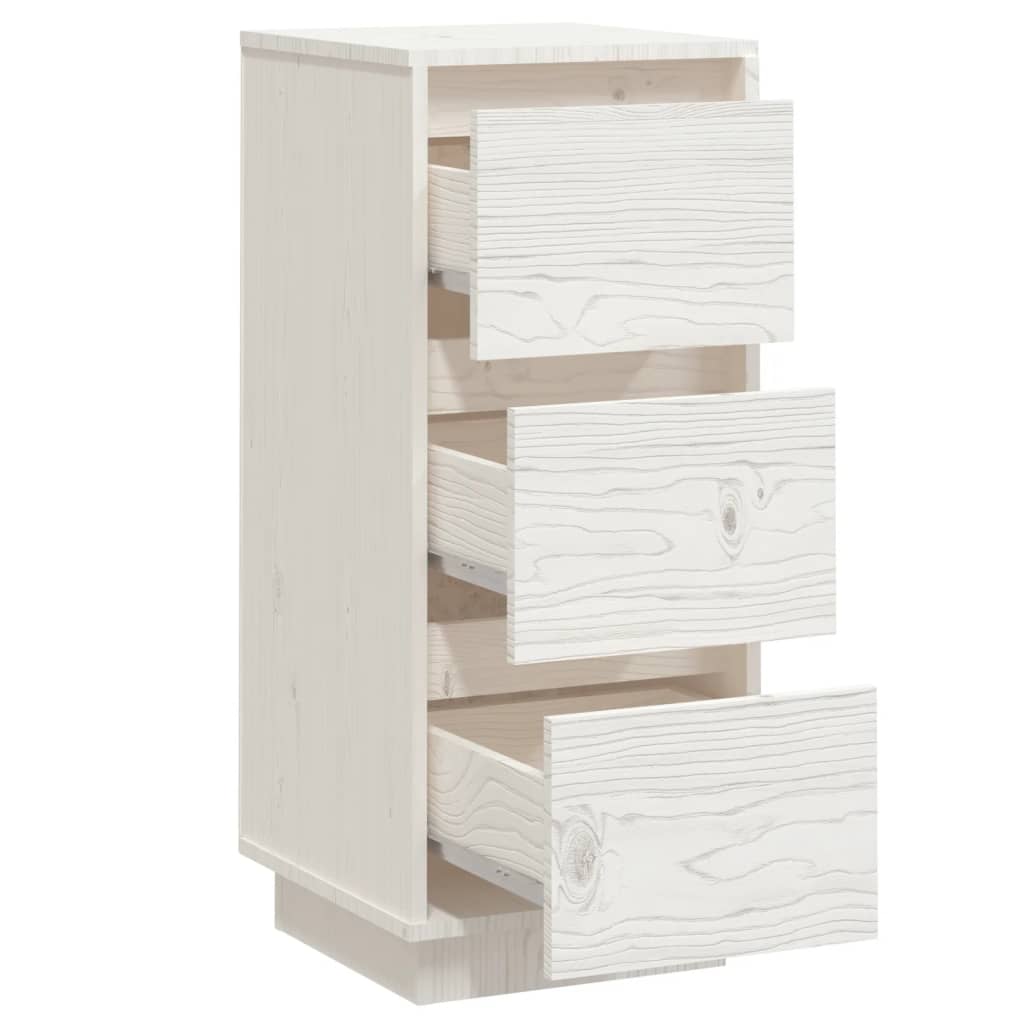 Skjenker 2 stk hvit 32x34x75 cm heltre furu