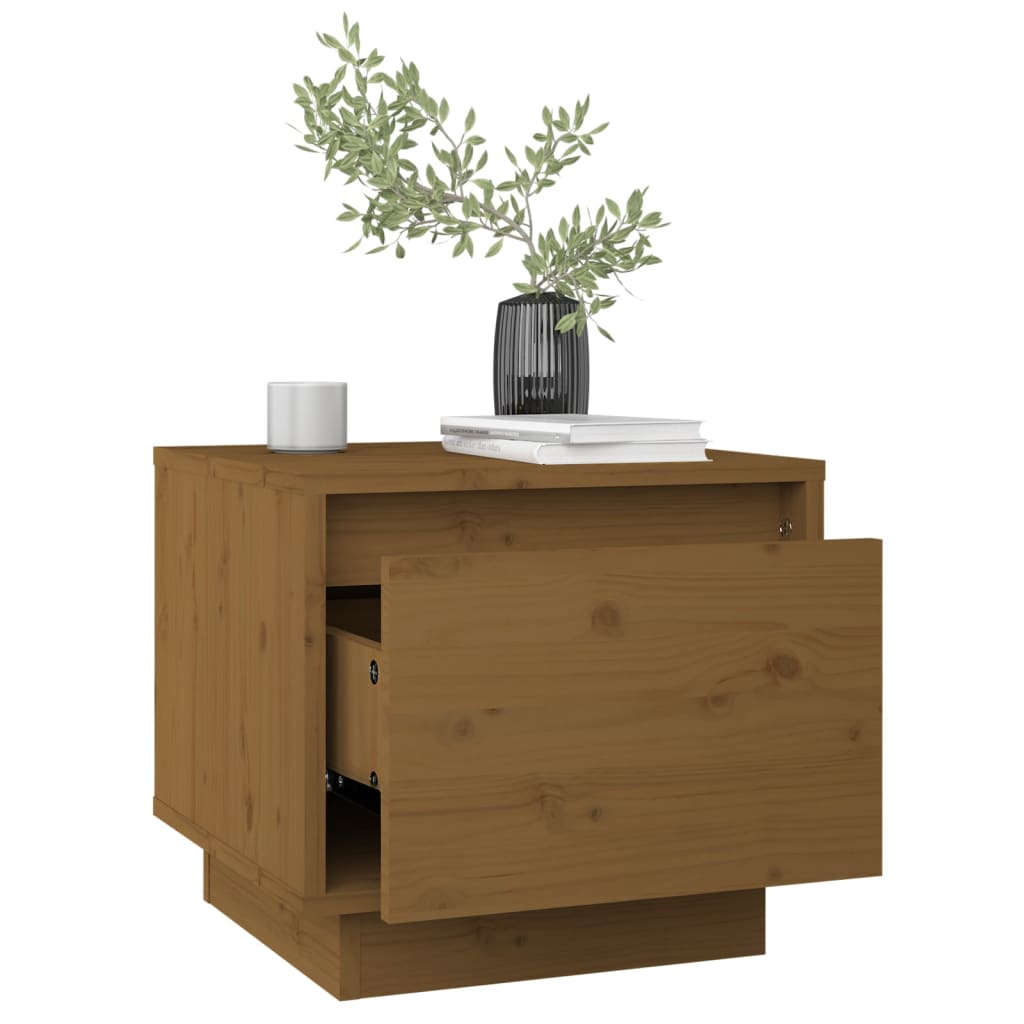 Nattbord 2 stk honningbrun 35x34x32 cm heltre furu