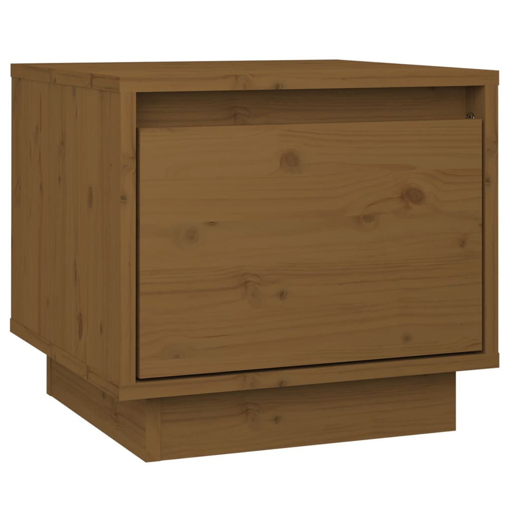 Nattbord 2 stk honningbrun 35x34x32 cm heltre furu