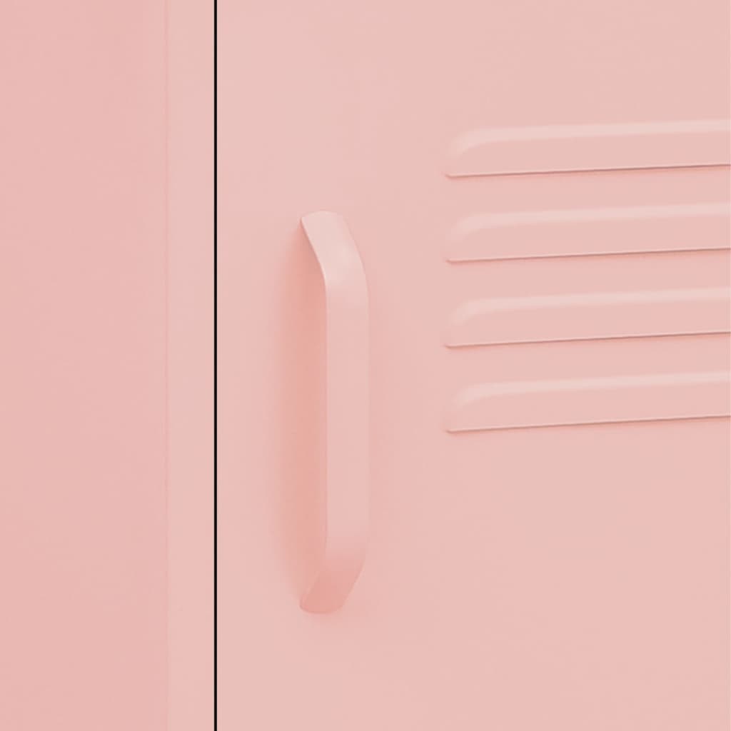 Nattbord 2 stk rosa 35x35x51 cm stål