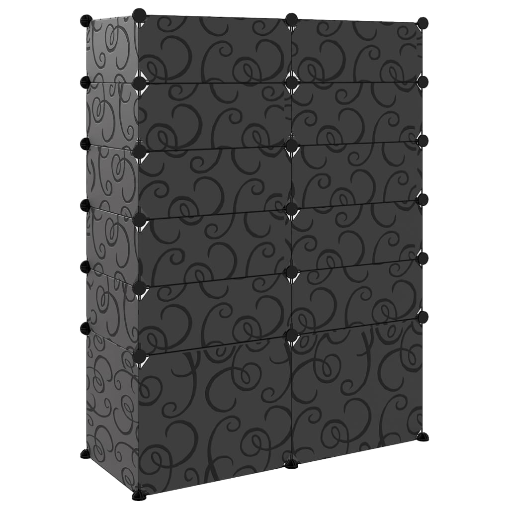 Skostativ svart 94x37x125 cm PP