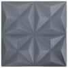 3D-veggpaneler 48 stk 50x50 cm origami grå 12 m²