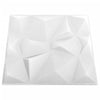 3D-veggpaneler 12 stk 50x50 cm diamant hvit 3 m²