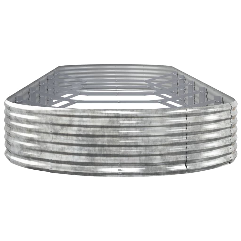 Høybed galvanisert stål 523x140x36cm sølv