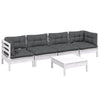 Hagesofagruppe med puter 5 deler heltre furu